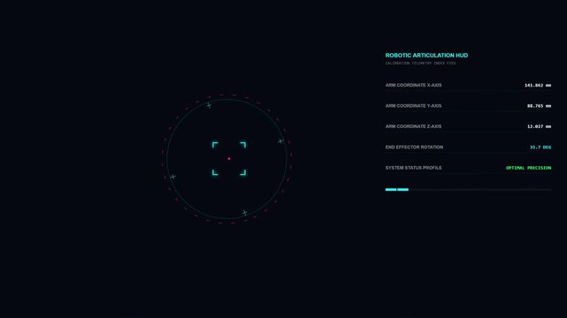 Futuristic HUD with Medical Data and Robotic Arm Animation