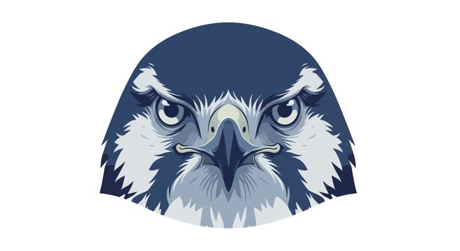 Intense bird of prey face close up detailed illustration