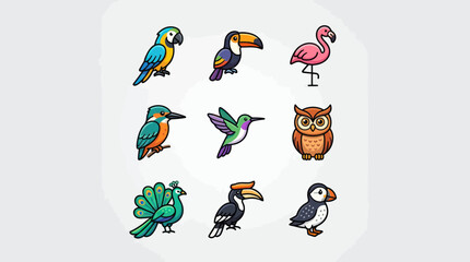 Collection of diverse bird illustrations © Soraa