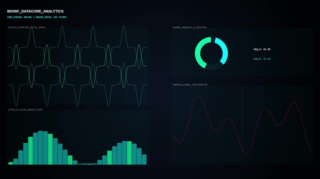 Digital Medical Data Analytics HUD - Futuristic Healthcare Dashboard Animation