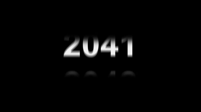 Animation of years counter spinning from 2020 to 2050, smooth transition, retro to modern timeline effect, useful for history, decades or time progression concepts 4k video
