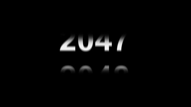Animation of years counter spinning from 2025 to 2050 smooth transition, retro to modern timeline effect, useful for history, decades or time progression concepts 4k video