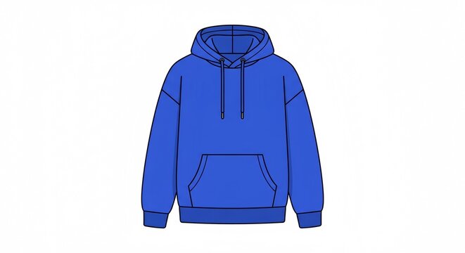 Blue hoodie sweatshirt vector mockup illustration
