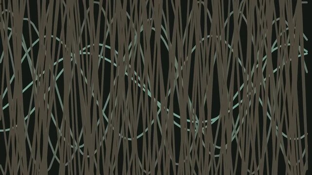 Abstract background with overlapping wavy lines and vertical textured strokes in dark tones.