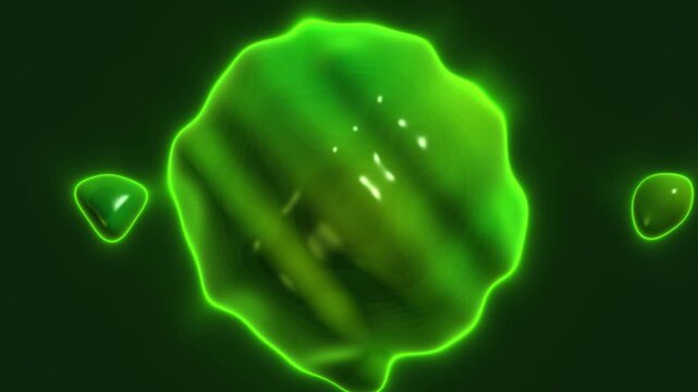 Abstract 3D Morphing Liquid Spheres in Toxic Slime Style