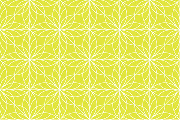 Naklejka premium Flower geometric pattern. Seamless vector background. White and yellow ornament