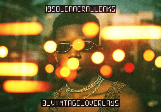 1990 Camera Leaks Effect For Poster And Social Media Design