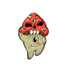 Funny cartoon skull fungus © yl