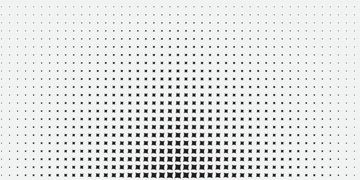 Grunge halftone gradient background. Faded grit noise texture. White and black sand wallpaper. Retro pixelated backdrop. Anime or manga style comic overlay. Vector graphic design textured template
