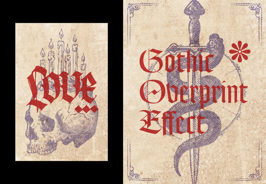 Gothic Overprint Poster Effect For Poster And Print Design