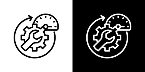 Fototapeta premium Optimization Icon Sheet Black And White