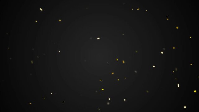 Golden Confetti Falling Particles Elegant Dark Minimalist Happy Birthday Theme Celebration Event Motion Graphics Loop Backdrop for Premium Social Media Content