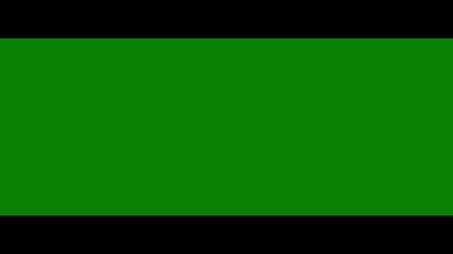 Cinematic letterbox bars transition overlay effect on green screen for professional video editing and widescreen film composition