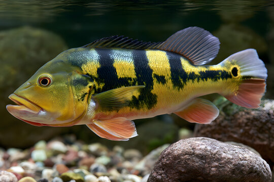 ピーコックバス、観賞魚の水槽