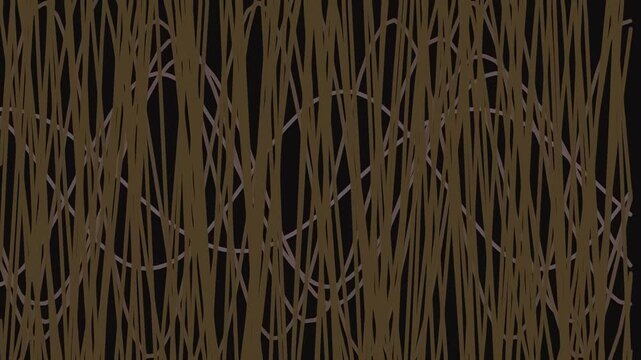 Abstract background featuring vertical brown lines and subtle overlapping sine wave patterns.