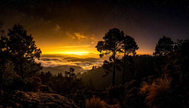 A night sky dotted with a colossal number of densely packed stars, light merges into a single, dense silvery or golden glow, a luminous fog