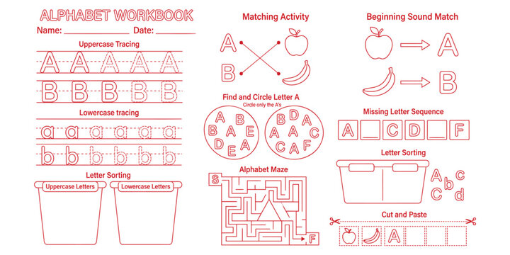 Educational alphabet worksheet activity for kids