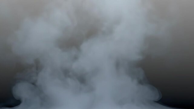 Dense Rising Smoke or Thick Fog Effect Isolated on a Dark Gray Background. Realistic Vapor or Dry Ice Steam Overlay for Design Elements and Abstract Atmospheric Texture.