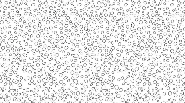 Abstract monochrome pattern with irregular hand drawn circles and organic shapes for modern graphic design background vector