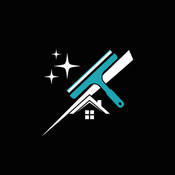 House cleaning squeegee logo for professional maintenance services