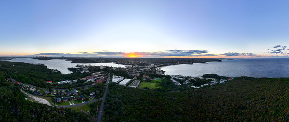 Obraz premium Sydney Manly Beach Panorama Photo at Sunset