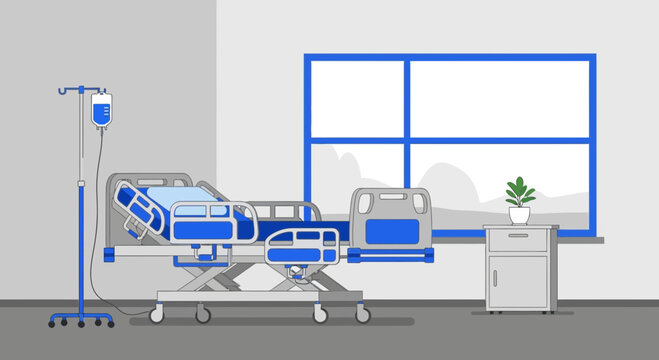 Hospital Room Visualization Of A Modern Ward With Medical Bed And Minimalist Design