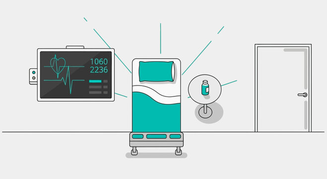 Hospital Room Visualization Of Healthcare, Medical Care, And Patient Treatment