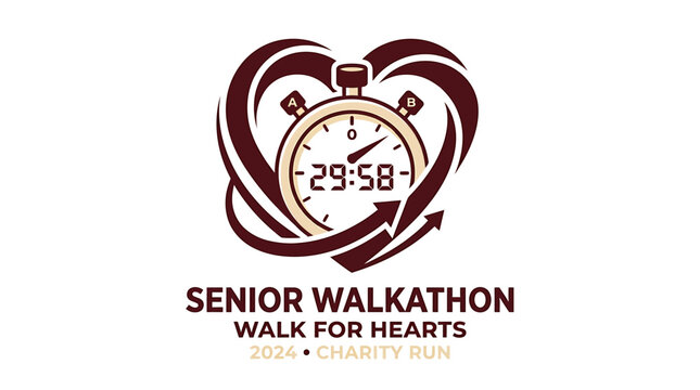 Senior Walkathon Event Logo Design.