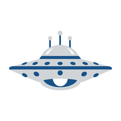 blue and white flying saucer spaceship toy © creative_vectors