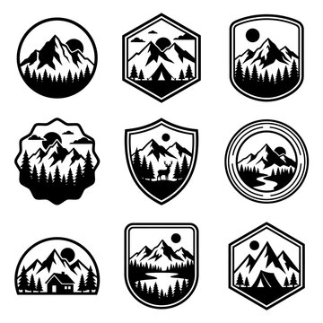Mountain Logo Design Elements.