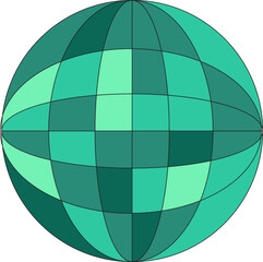 Fototapeta premium Geometric Sphere Design with Teal and Green Color Palette