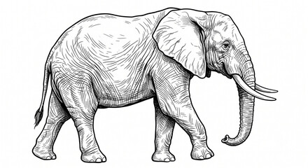  elephant line art © PIxelfly