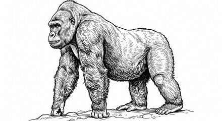 gorilla line art © PIxelfly