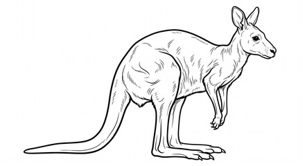 kangaroo line art © PIxelfly