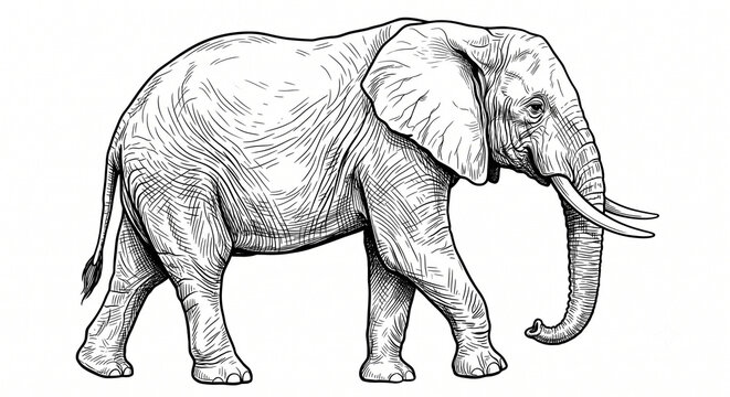  elephant line art