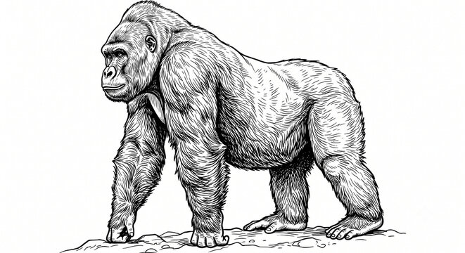 gorilla line art