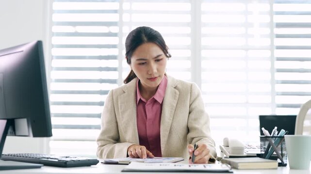 Frustrated young woman small business owner entrepreneur freelancer grab head in despair checking finance documents overwhelmed by bankruptcy Debt trap. accounting error failed budget overdue bills
