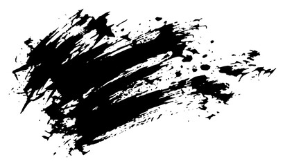 Obraz premium Abstract black ink splatter with expressive brush strokes in artistic grunge style