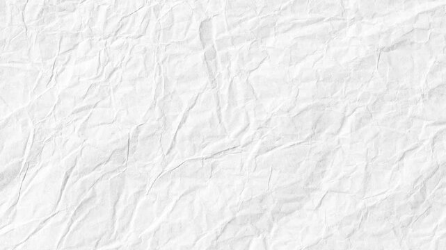 Animated HD crinkled Paper Texture background. white crumpled paper sheet motion video.
white abstract background.grunge background.White recycle craft.4k loop stop motion video.