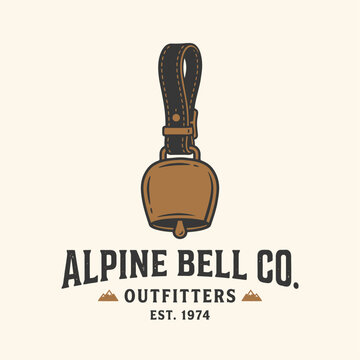 Alpine Bell Co. Minimalist Vintage Cowbell Logo