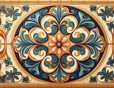 tile pattern design with a mediterranean style design