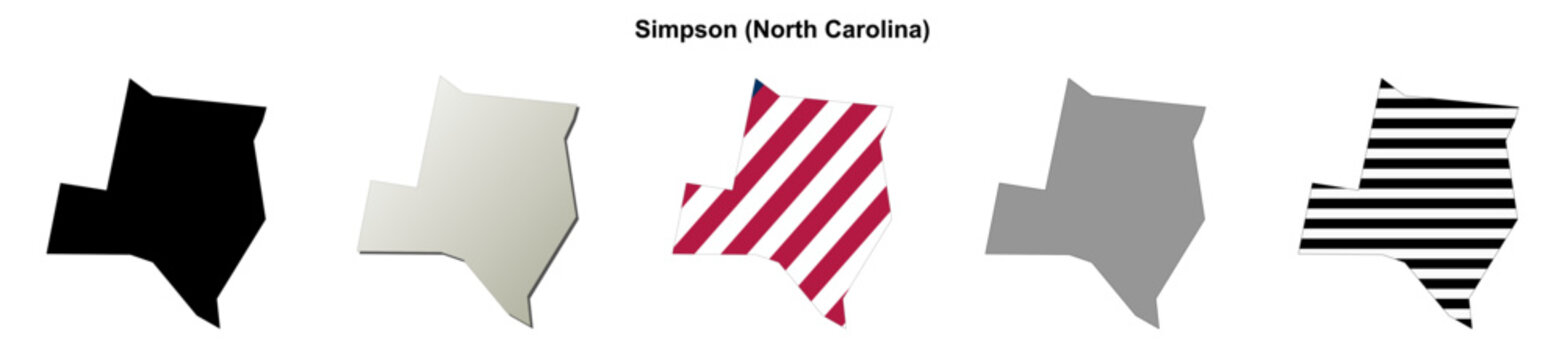 Simpson (North Carolina) blank outline map set