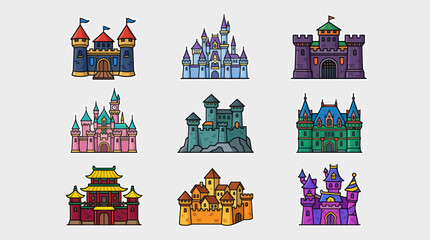 Collection of fantasy castle illustrations © Rojo