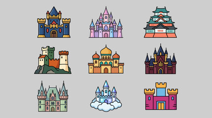 Collection of fantasy castle illustrations © Rojo