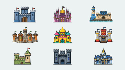 Collection of fantasy castle illustrations © Rojo