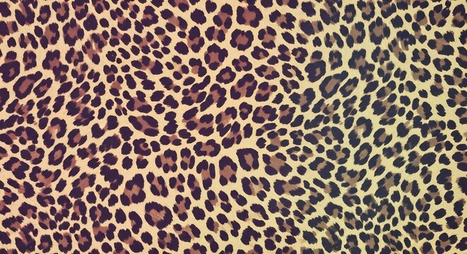 Seamless leopard fur pattern with organic dark spotted texture