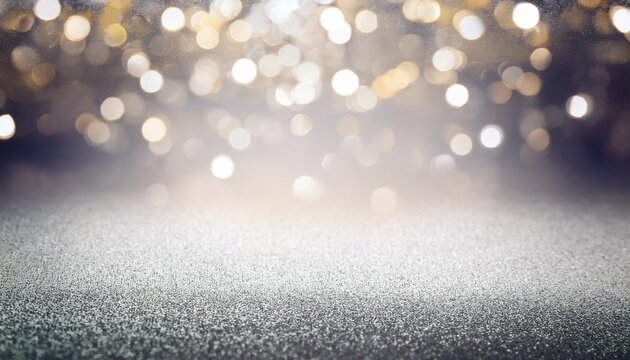 abstract backgrounf of glitter vintage lights silver and white de focused banner