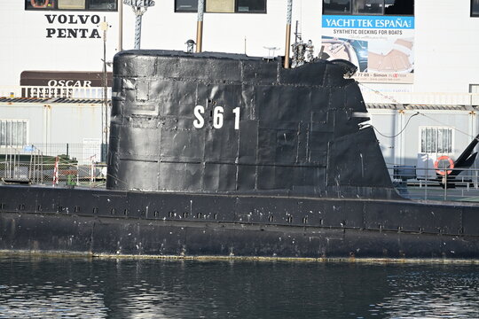 Close Up of the Conning Tower of Delfin S-61 Submarine in Torrevieja Harbor, Spain