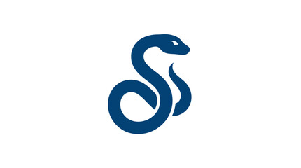 Fototapeta premium Minimalist Blue Cobra Snake Icon Design for Creative Branding Projects Featuring Elegant Serpent Silhouette Vector Illustration