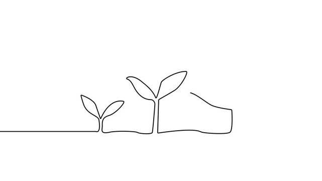 Tree icon animation. Icon tree swaying in the wind, simple 4k looping plant icon.